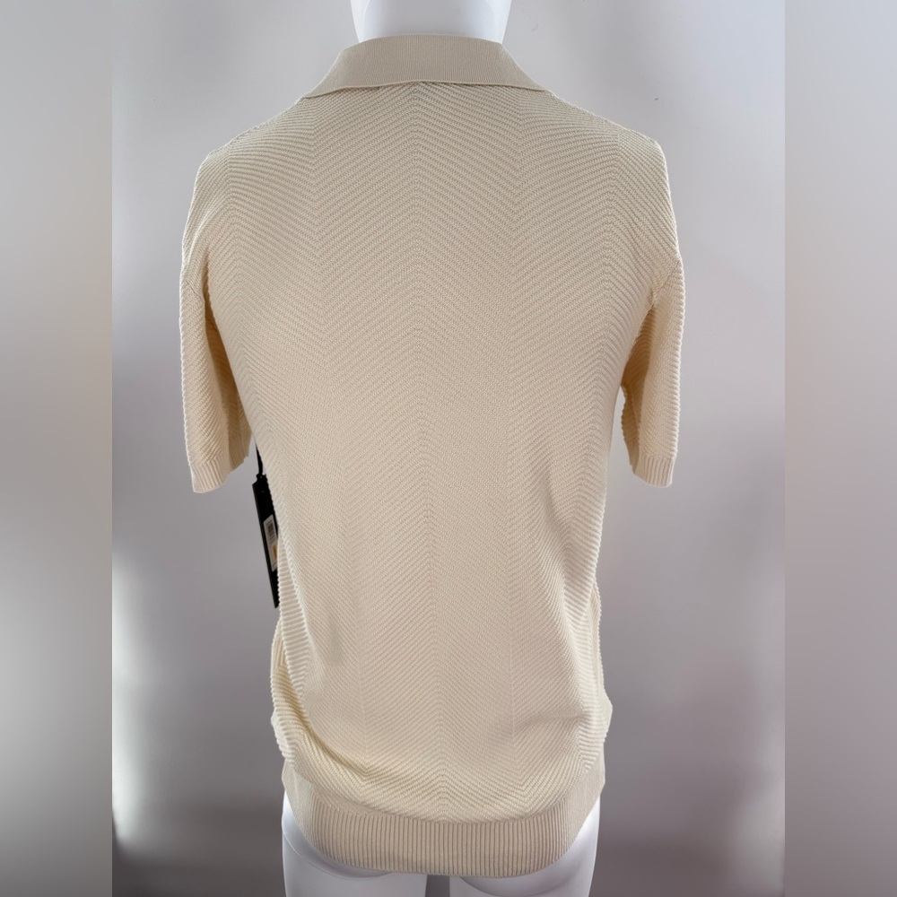 NWT Karl Lagerfeld Paris Textured Open Collar Polo - Picture 10 of 15